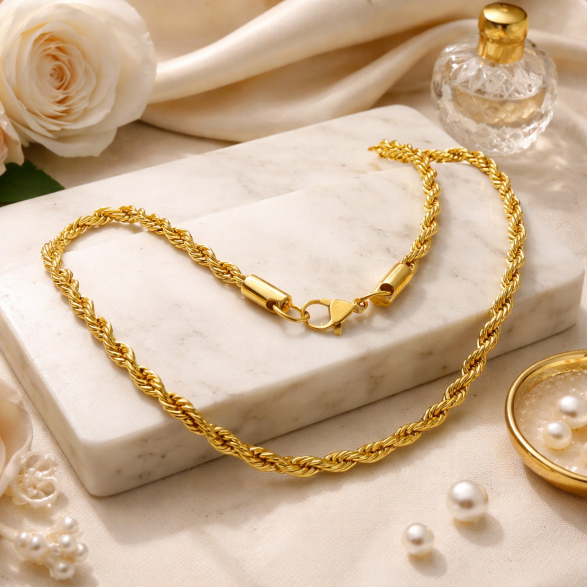 CADENA EN LAZO DORADO