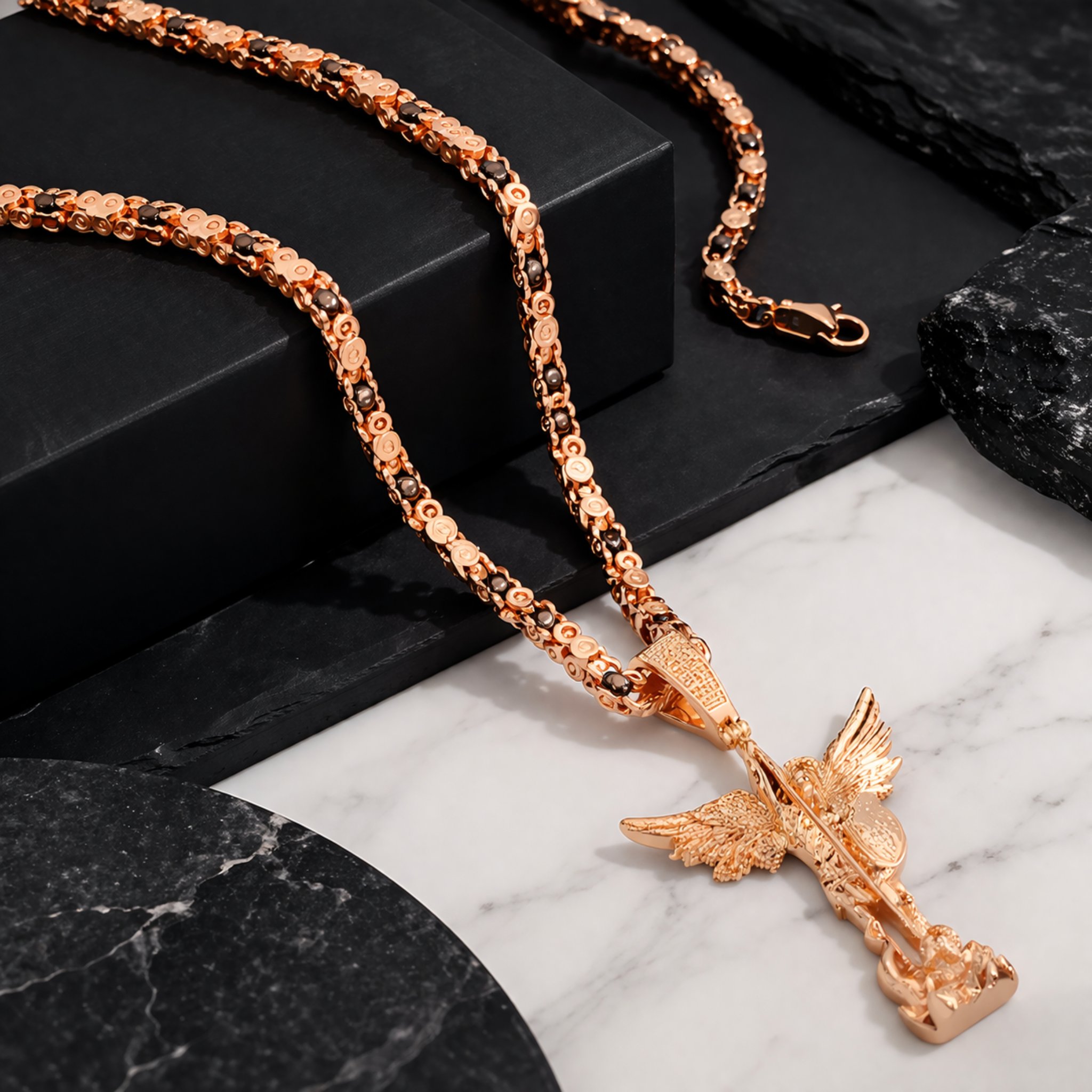 CADENA Y DIJE ORO ROSA