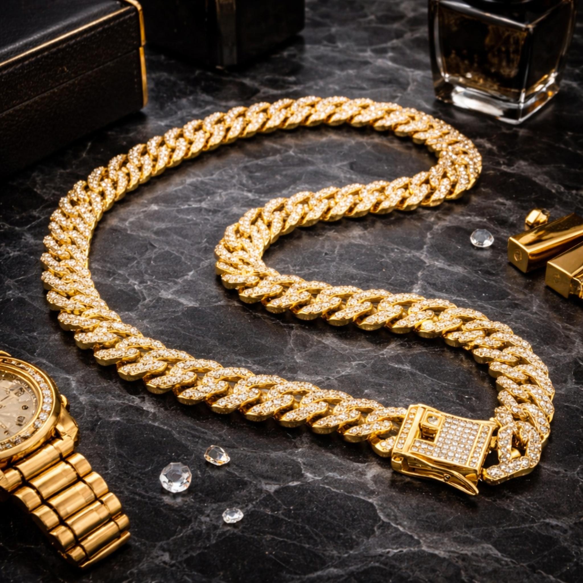 CADENA EN RODIO BRILLANTE