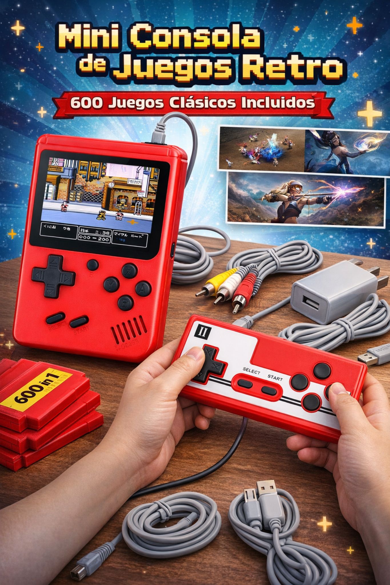 GAME RETRO 400 JUEGOS (2) JUGADORES