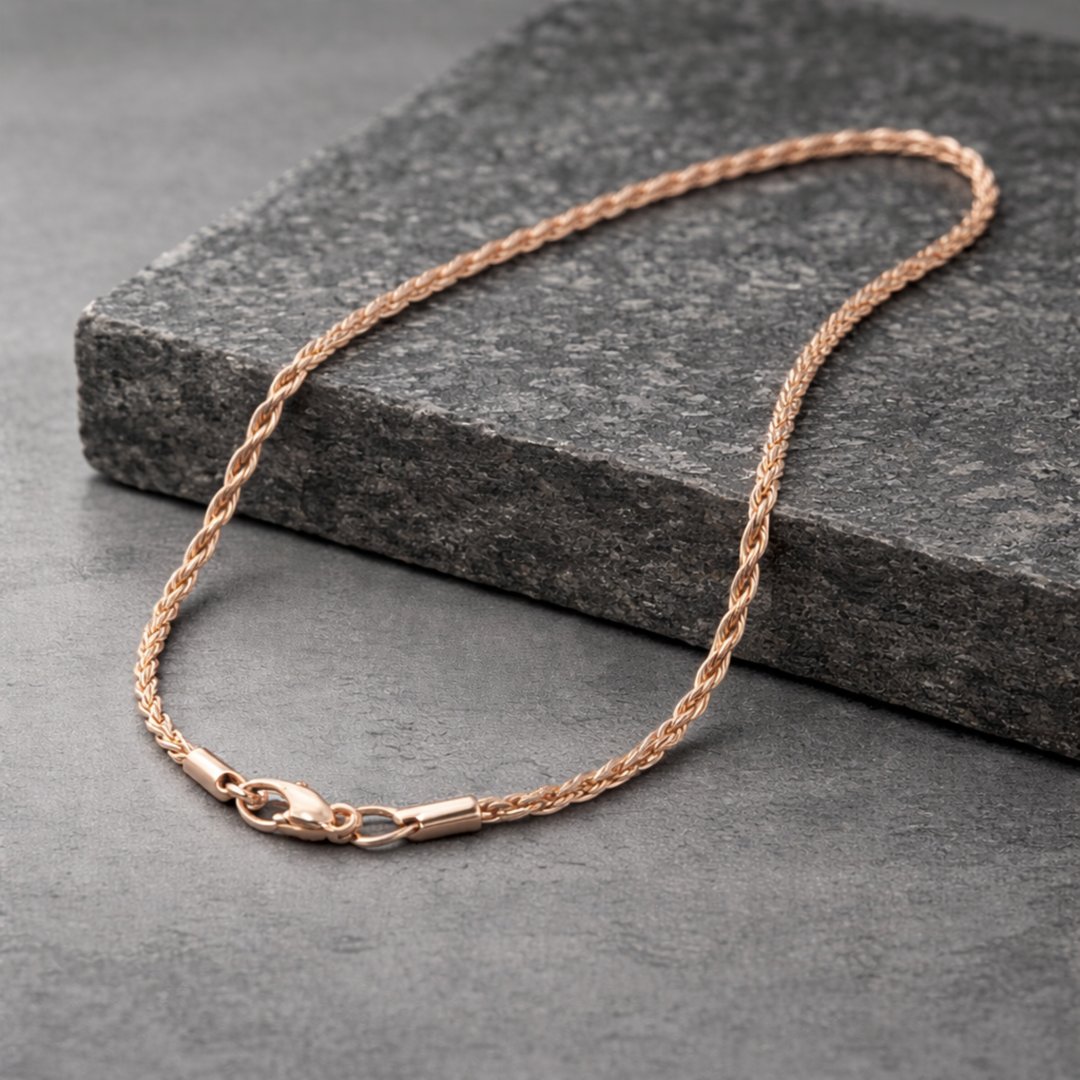 CADENA LAZO ORO ROSA