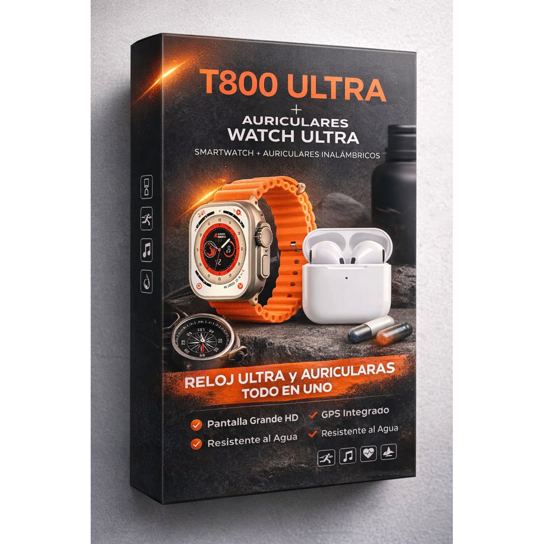 COMBO SMART-WACHT Y AIRPODS T800 ULTRA