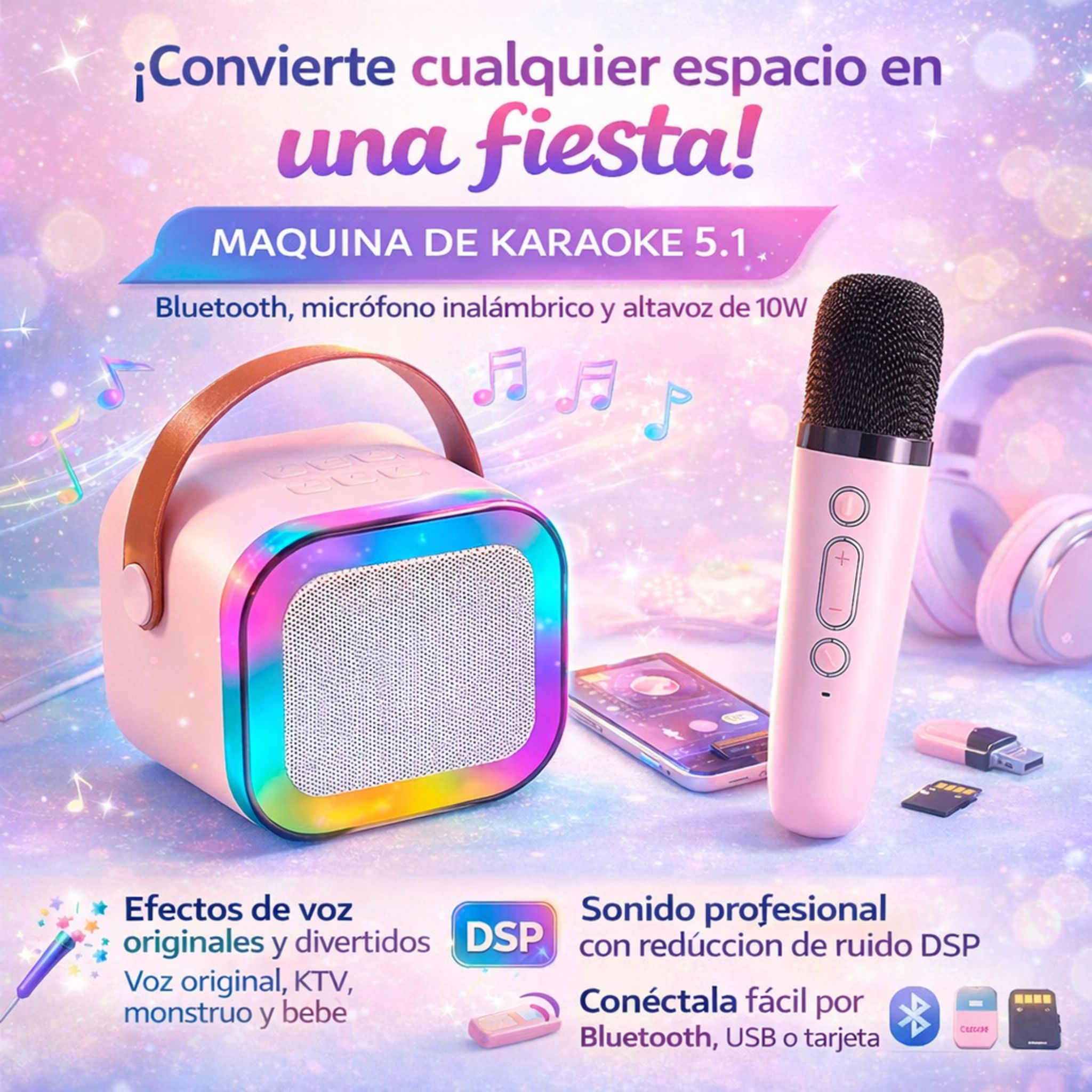 PARLANTE KARAOKE CON MICROFONO