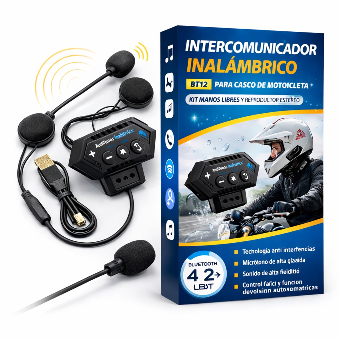 INTERCOMUNICADOR BT12 PARA CASCO